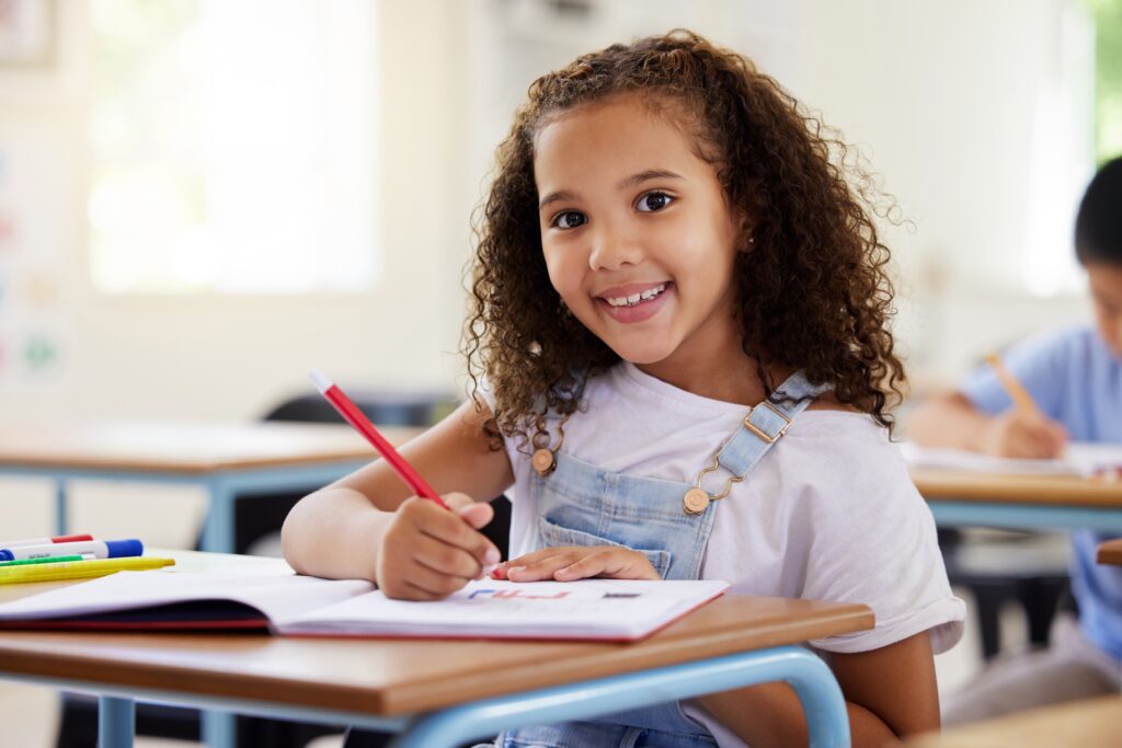 Learning,,Drawing,And,Portrait,Of,Girl,In,Classroom,Exam,,Education