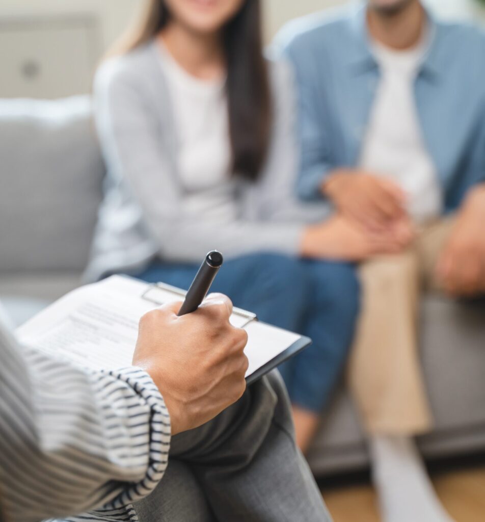 Psychology,,Happy,Asian,Young,Couple,,Patient,Consulting,Problem,Mental,Health